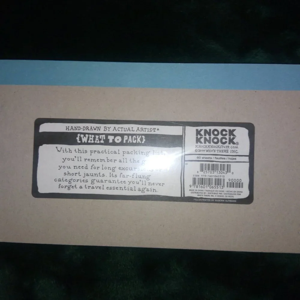 What To Pack Stationery Sheets - Pad of 60 Sheets NEW